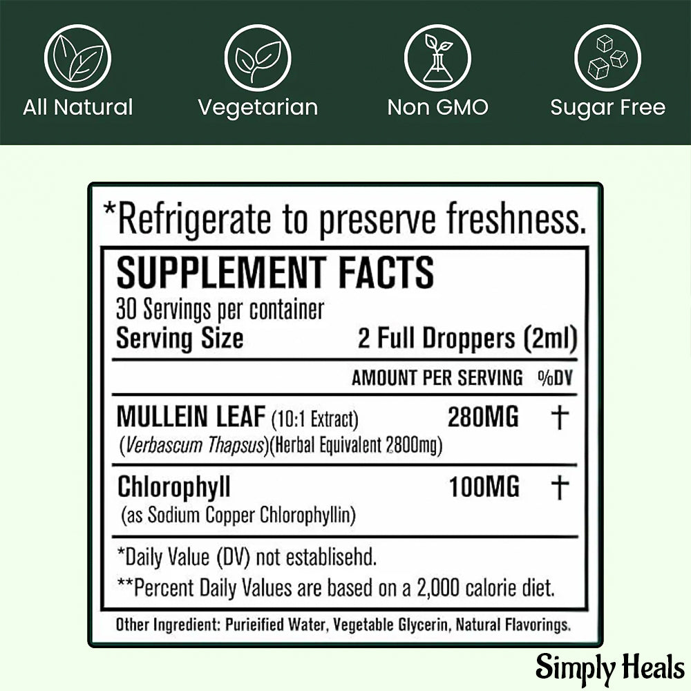 100% Pure Mullein Leaf & Chlorophyll Extract