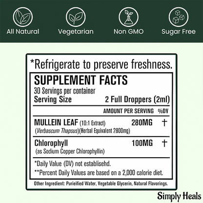 100% Pure Mullein Leaf & Chlorophyll Extract